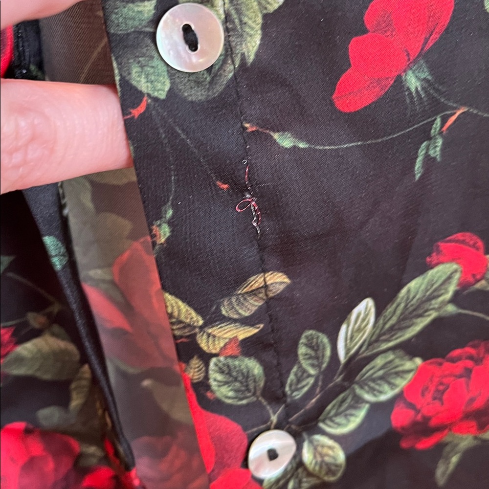 Tahari Black and Red Floral Blouse - Picture 4 of 4